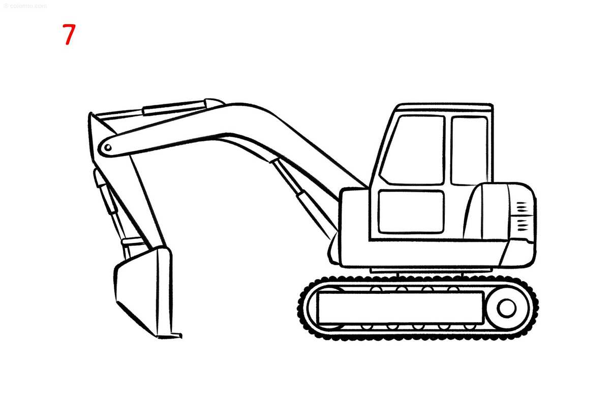 excavator coloring page printable