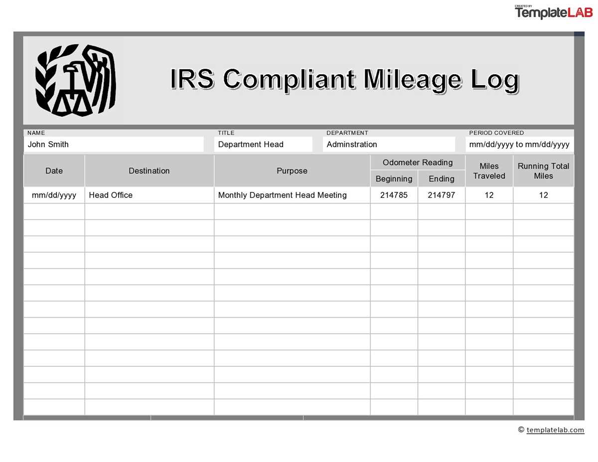 free printable mileage logs free printable mileage logs