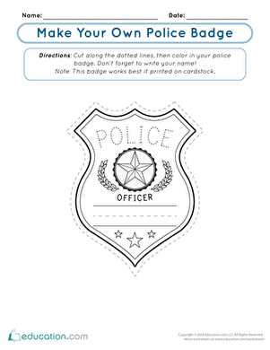 police officer badge printable police officer badge printable