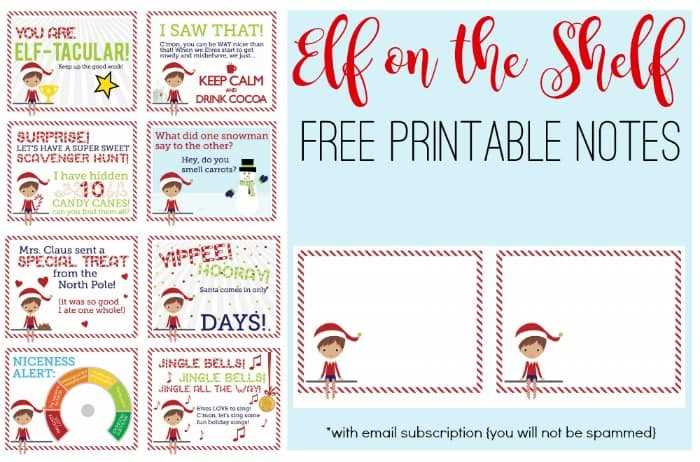 elf on shelf free printables