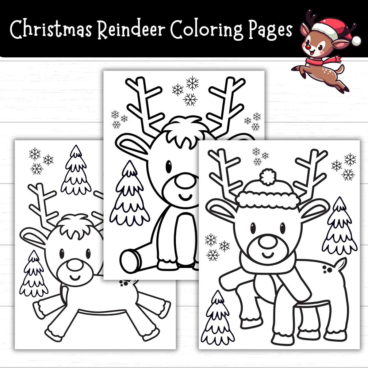 printable christmas reindeer coloring pages