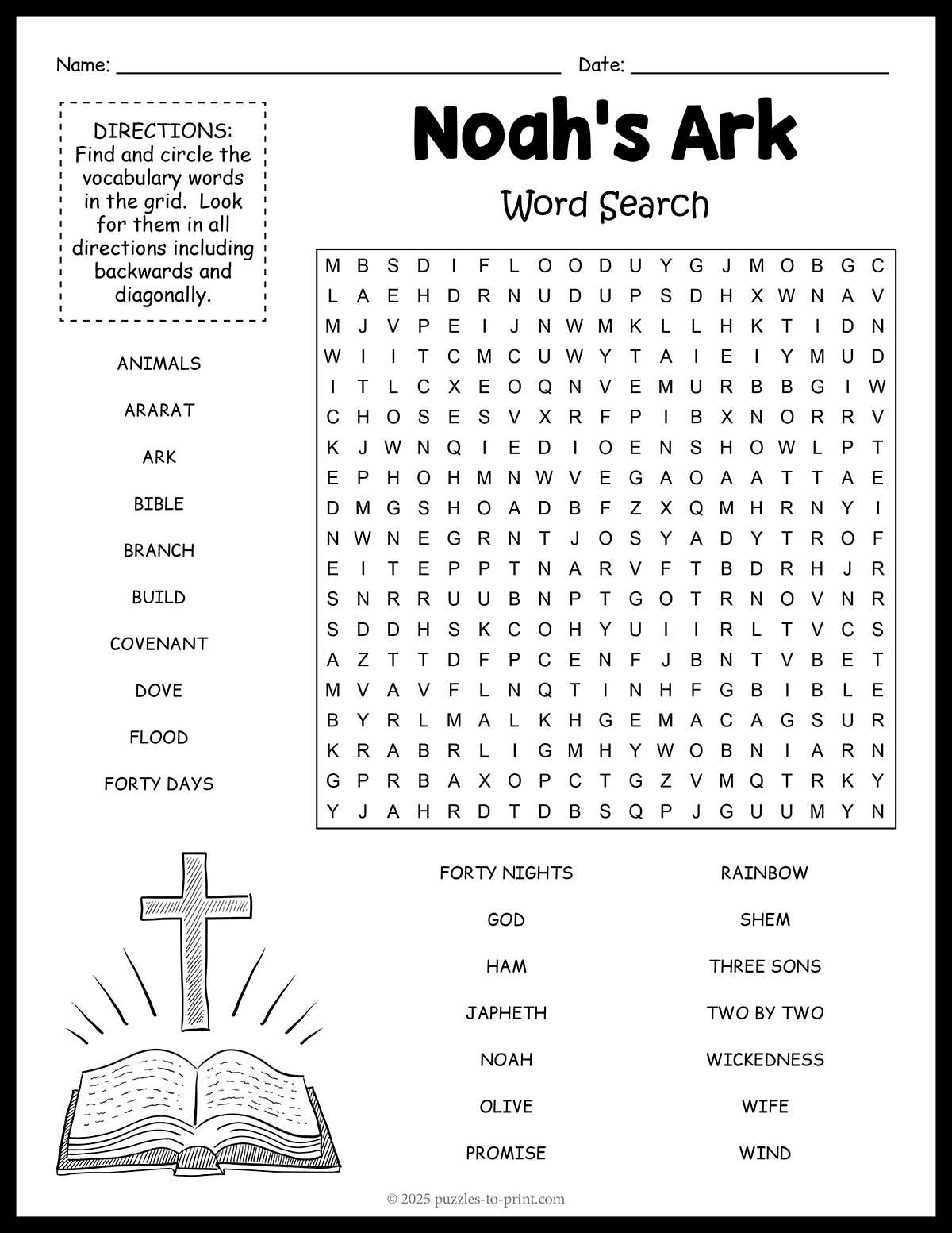 free noahs ark printables