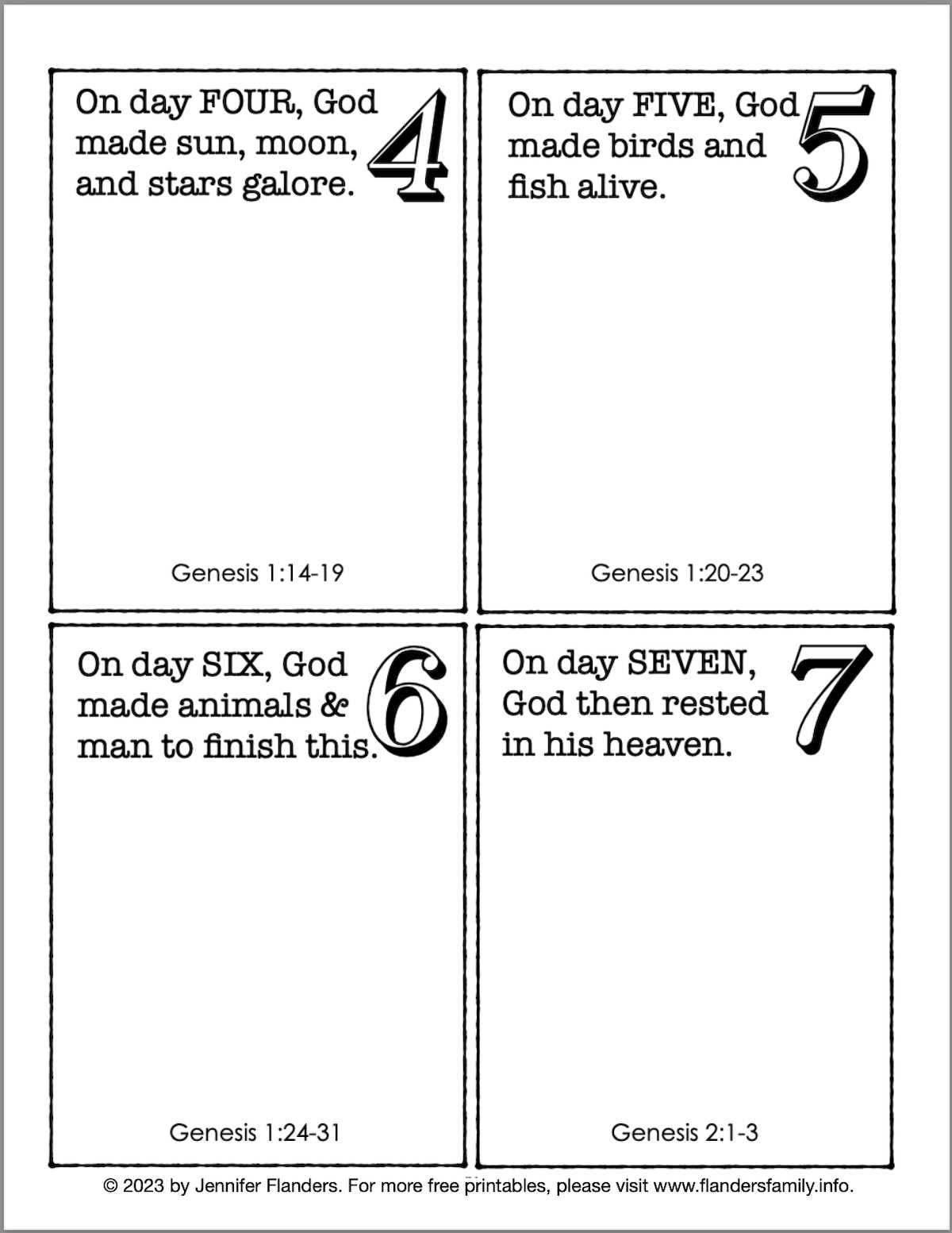 7 day days of creation printables 7 day days of creation printables
