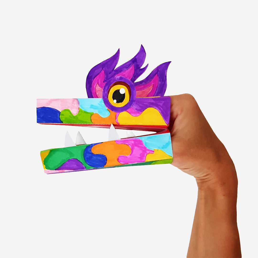 free printable dragon puppet template