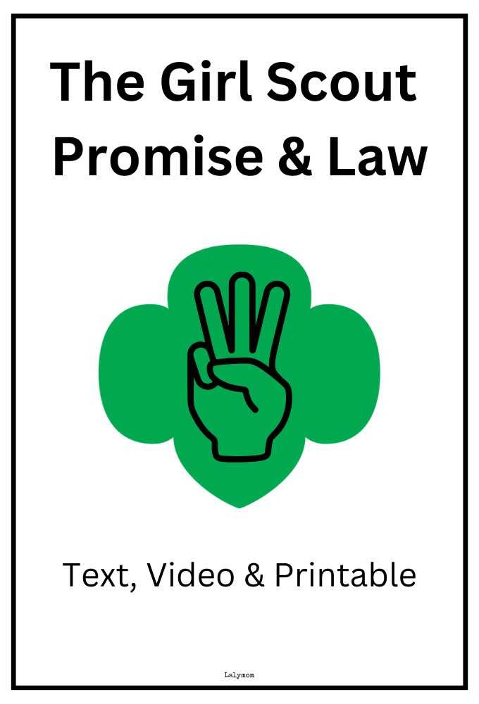 girl scout promise and law printable girl scout promise and law printable