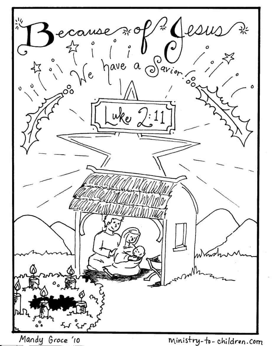 free printable jesus christmas coloring pages