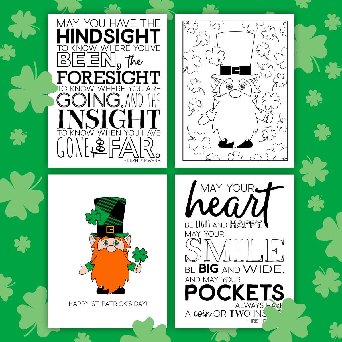st patricks day cards printable