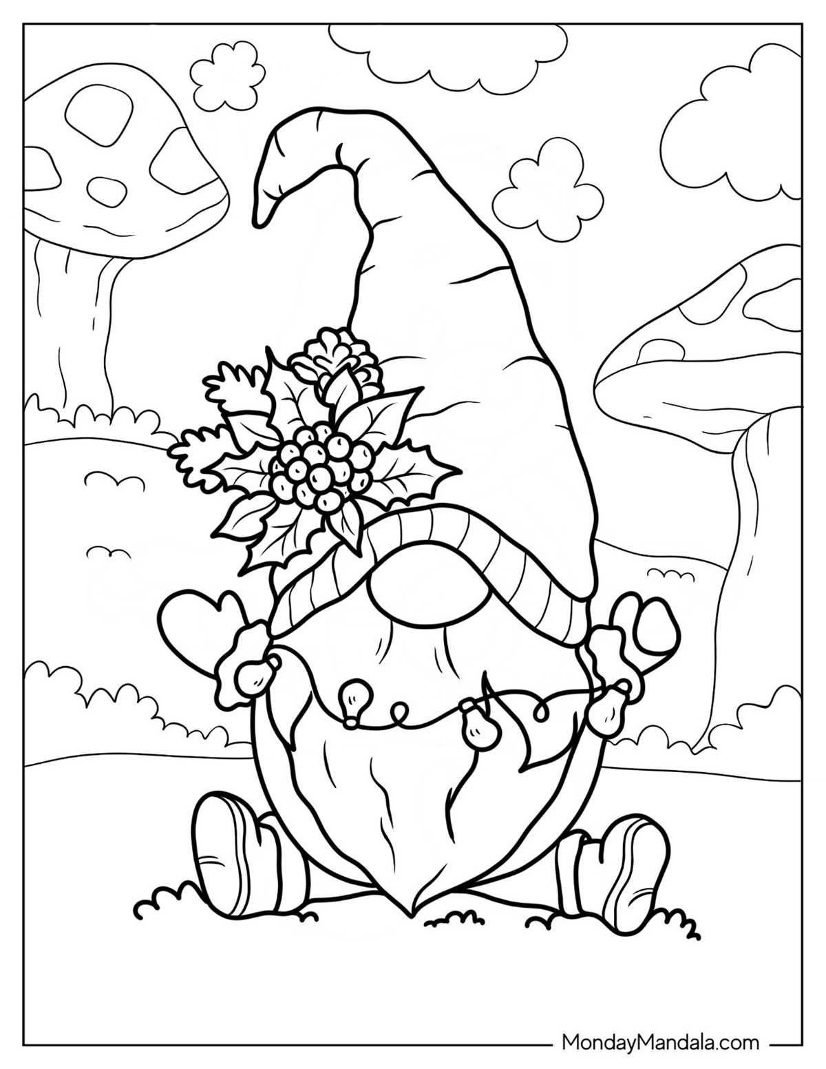 gnome coloring pages printable