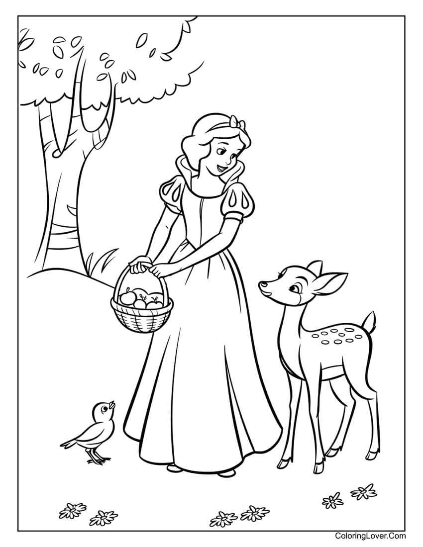 printable easy princess colouring pages