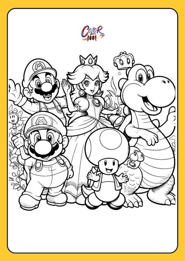 printable mario coloring page