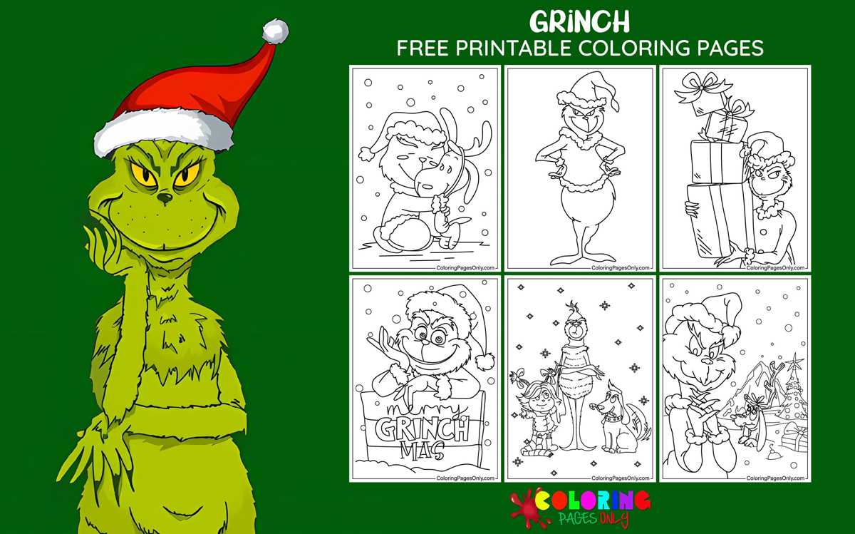 grinch coloring page printable grinch coloring page printable