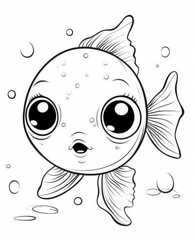 fish coloring page free printable