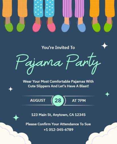 pajama party invitations free printable pajama party invitations free printable