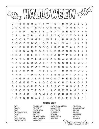 halloween free printable word searches halloween free printable word searches