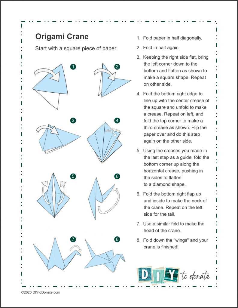 printable origami crane instructions