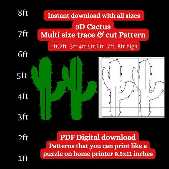 cactus template printable cactus template printable