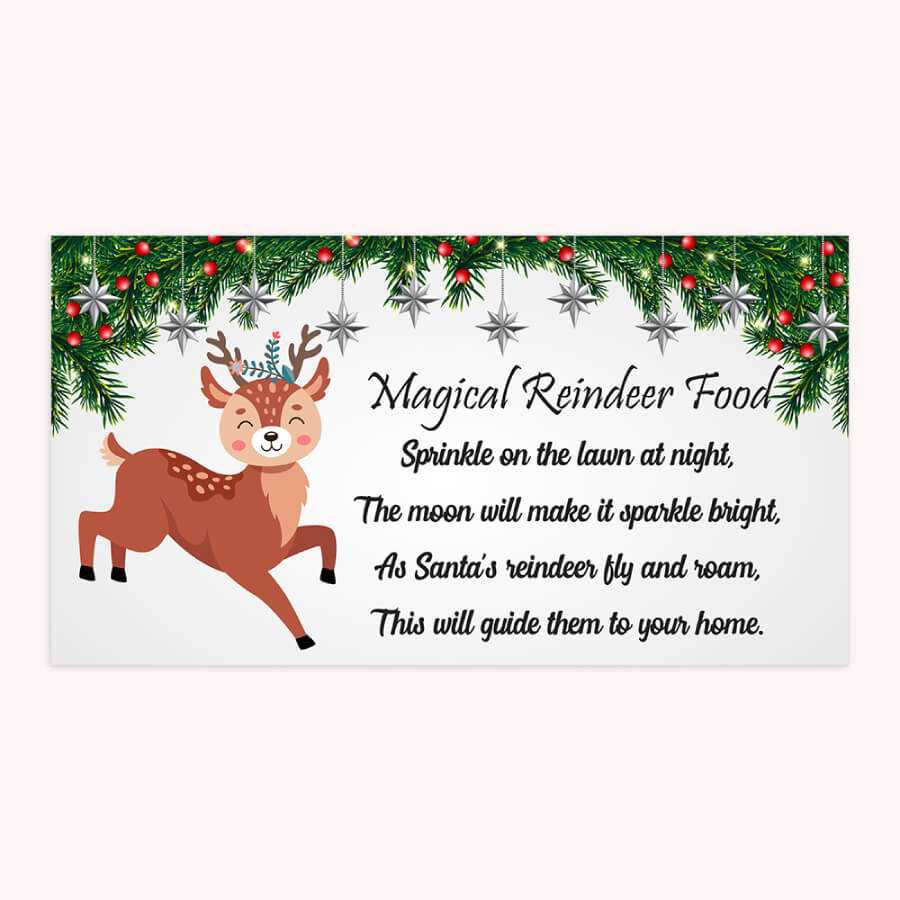 printable labels for reindeer food