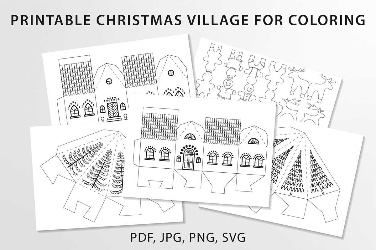 christmas village printable