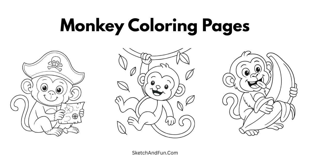 monkey coloring printables monkey coloring printables