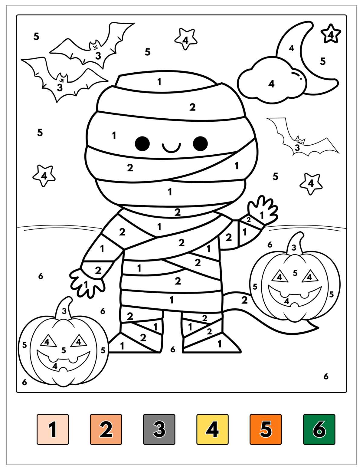halloween color by number free printable