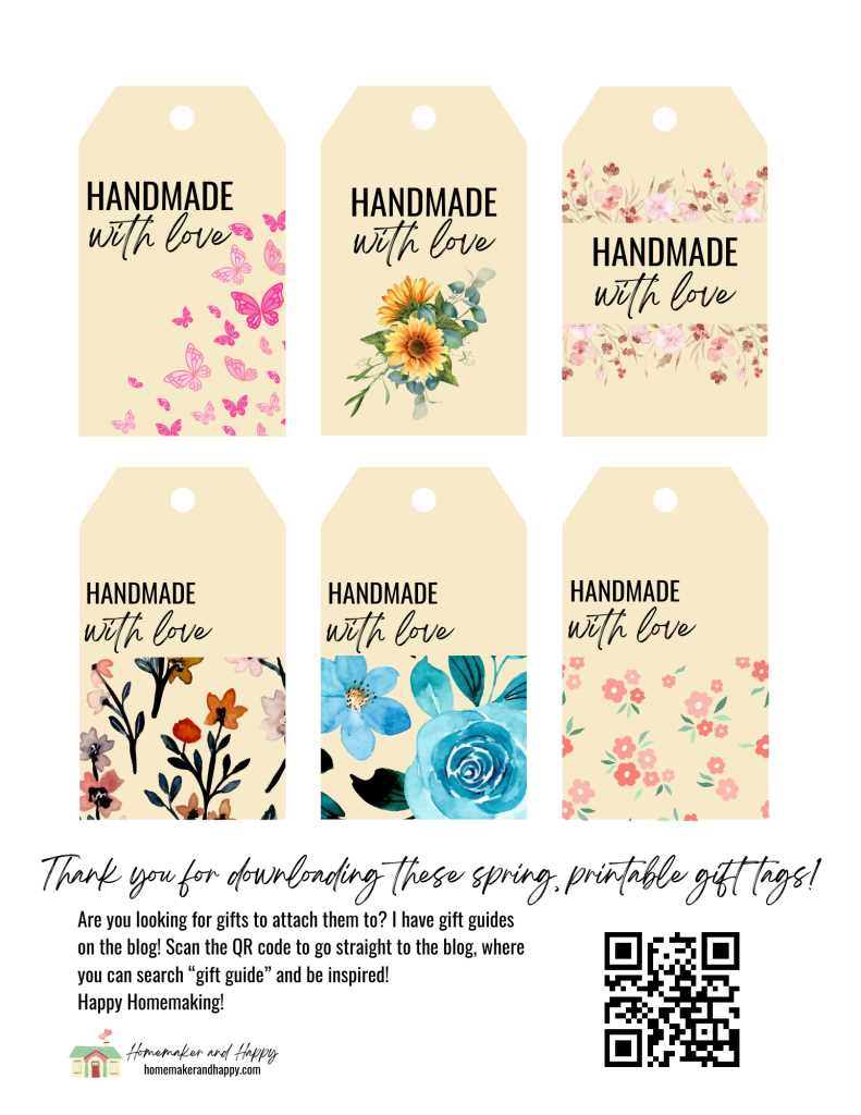 handmade free printable gift tags printable handmade free printable gift tags printable