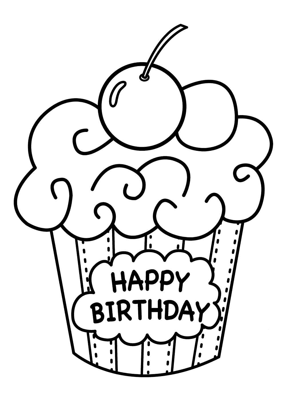 happy birthday coloring pages printable free