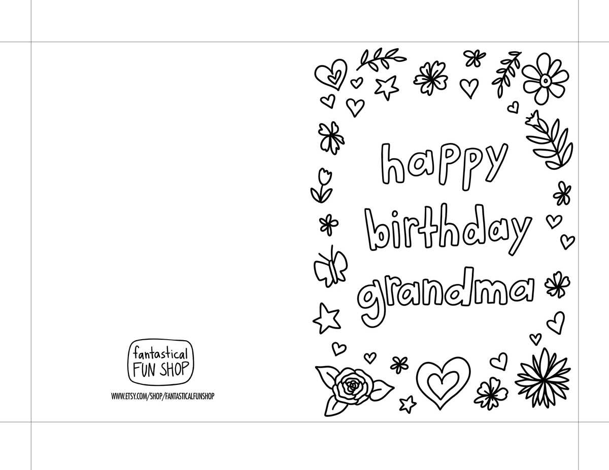 happy birthday grandma printable card
