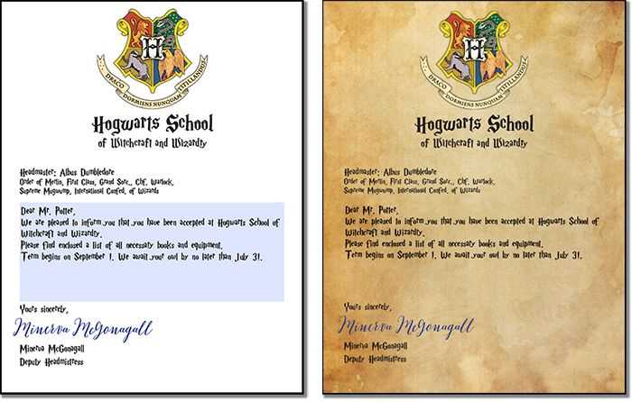 harry potter letter printable harry potter letter printable