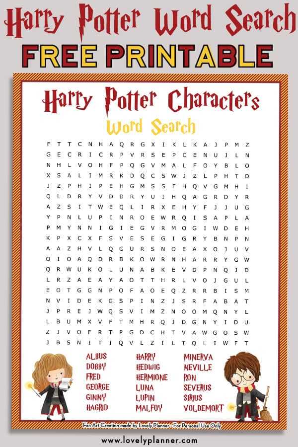 harry potter printable crossword harry potter printable crossword