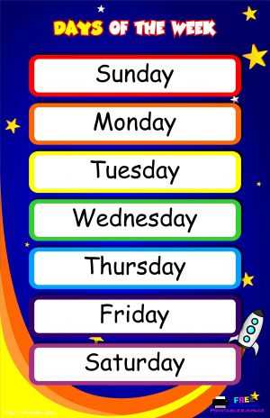 printable days of the week printable days of the week