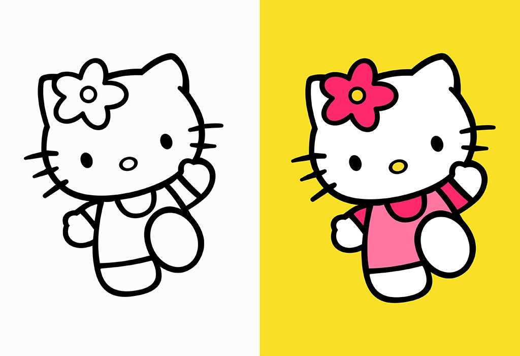 hello kitty coloring page free printable