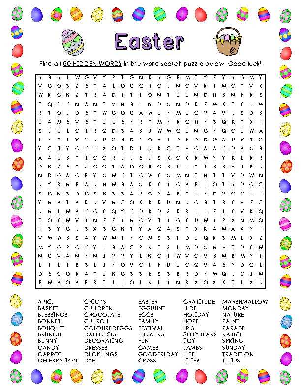 word search for easter printable word search for easter printable