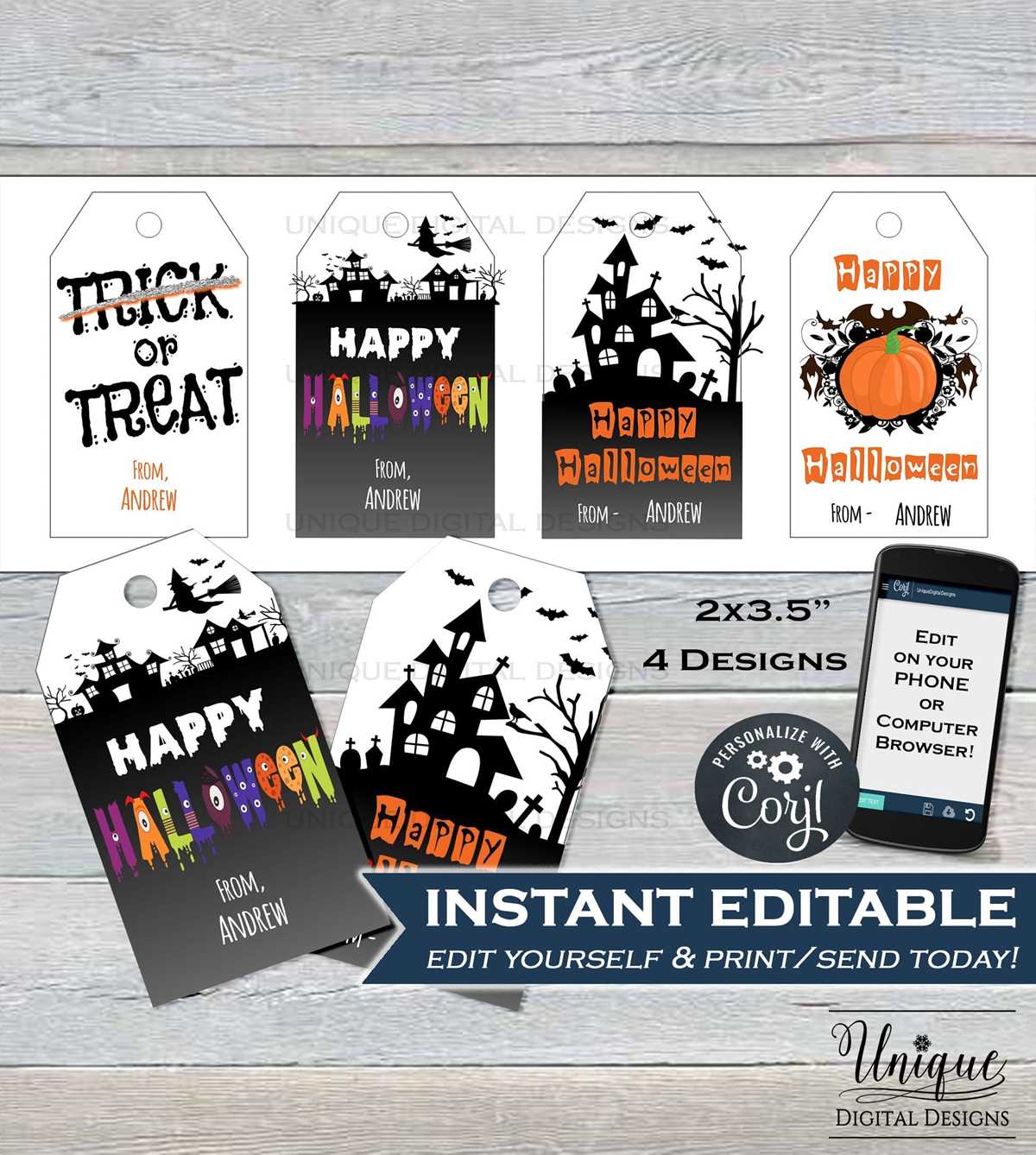 free printable halloween gift tags