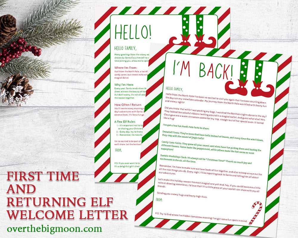 elf on the shelf letter printable free