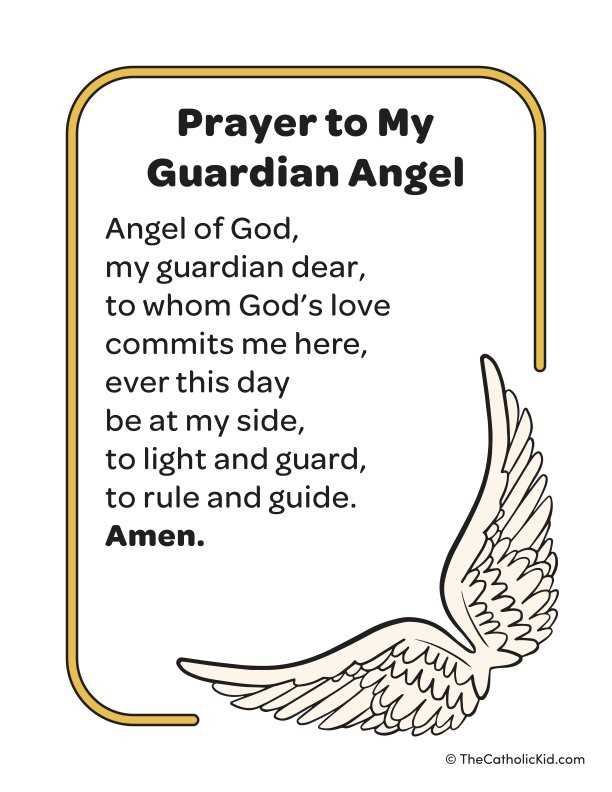 printable guardian angel prayer
