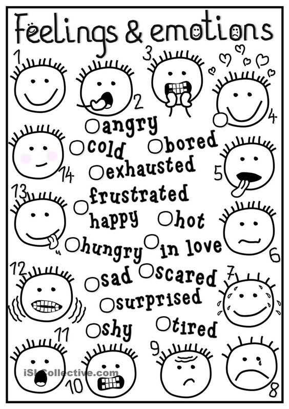 emotions coloring pages printable