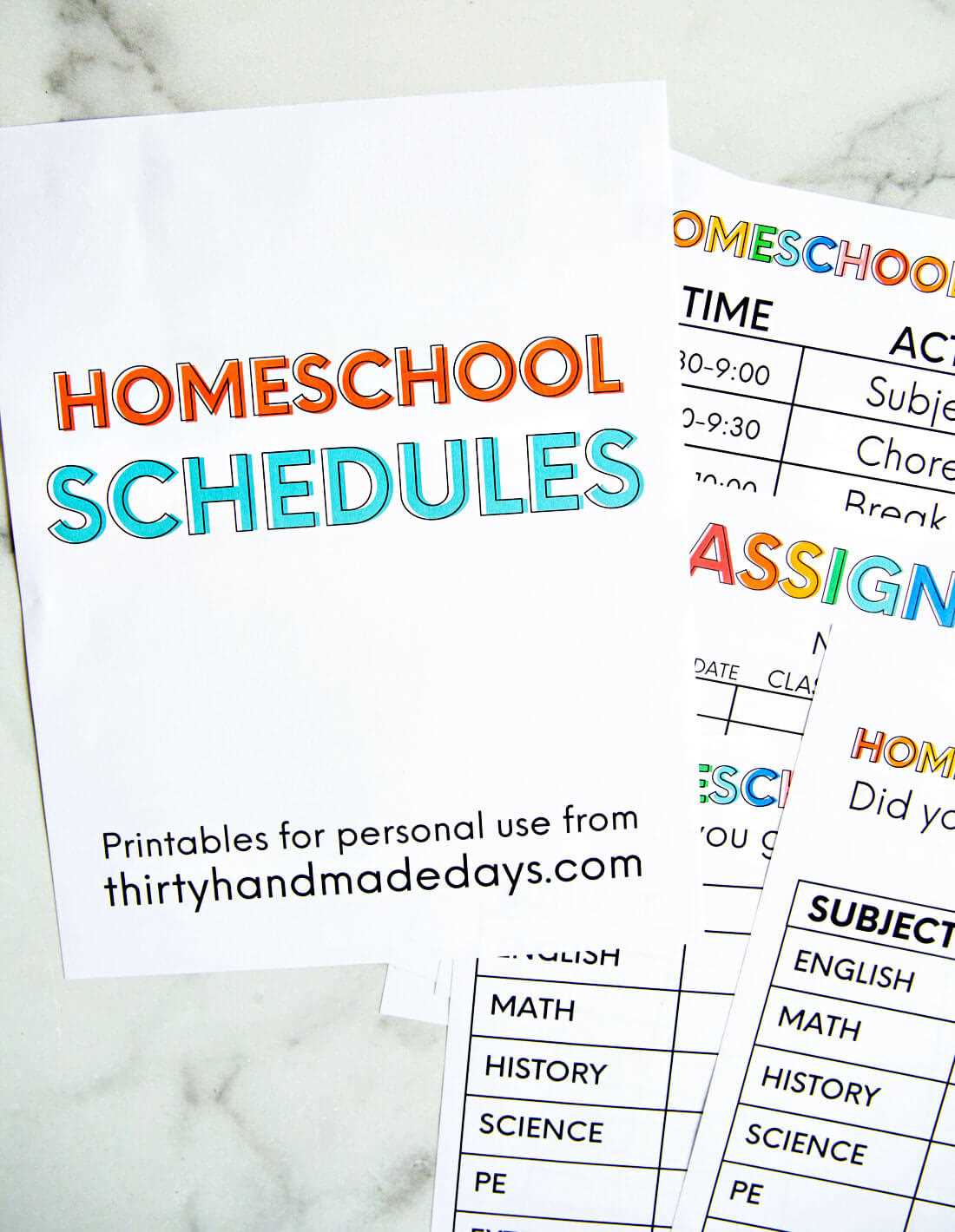 homeschool schedule printable