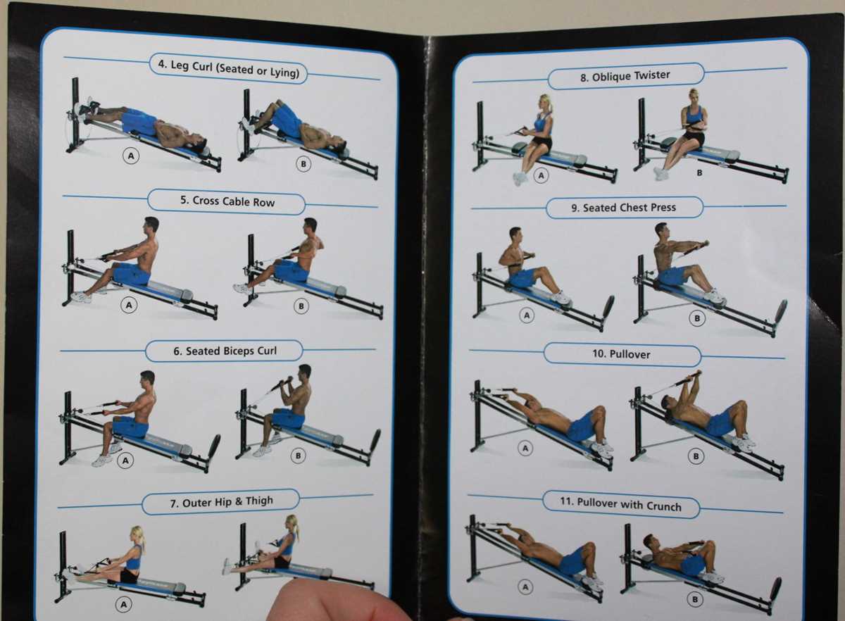 total gym exercises printable