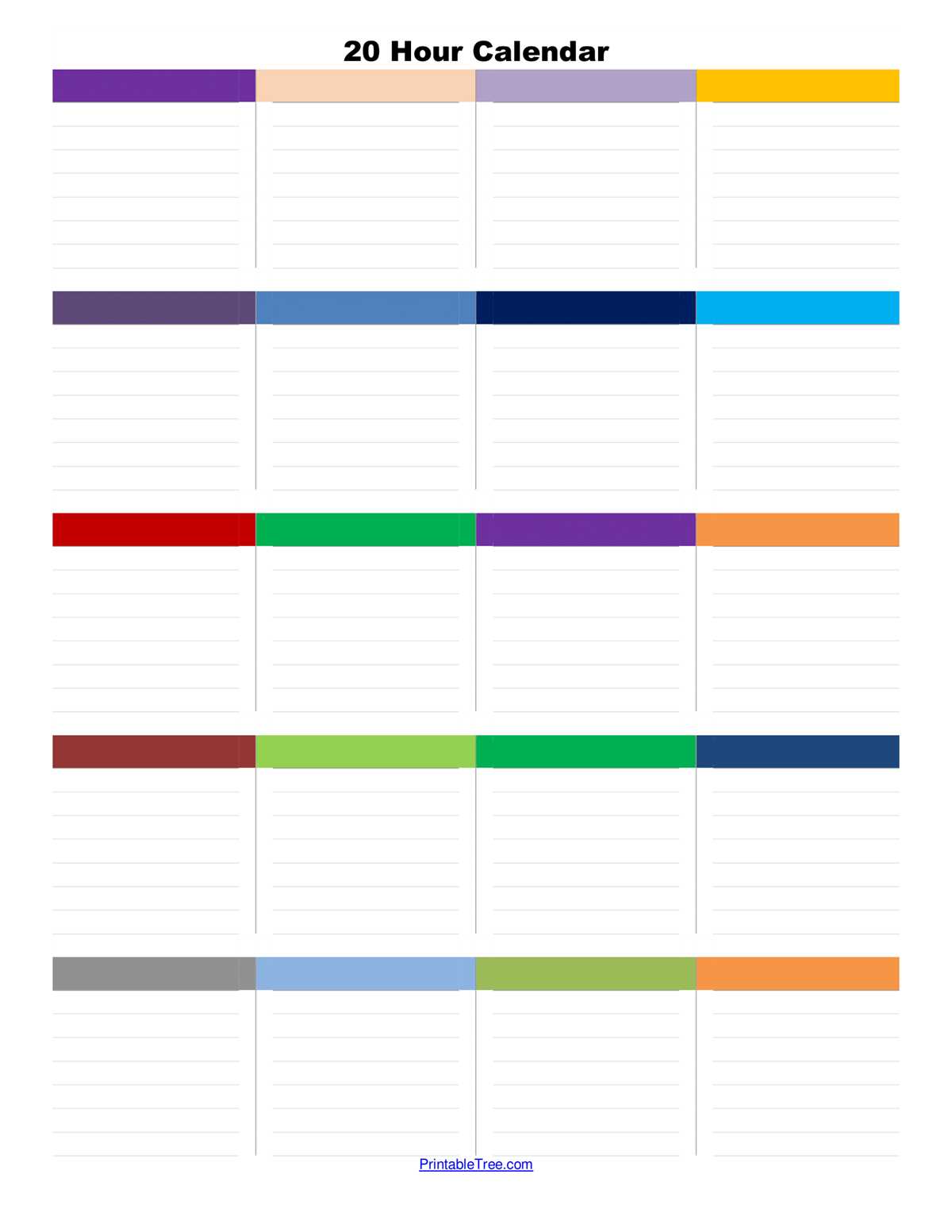 hour schedule printable hour schedule printable