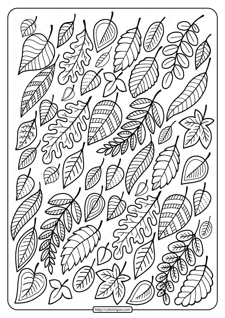 leaf coloring page printable leaf coloring page printable