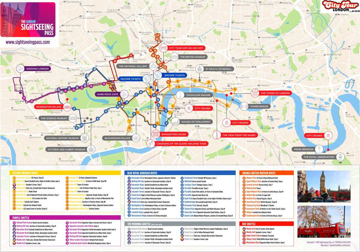 london sightseeing map printable