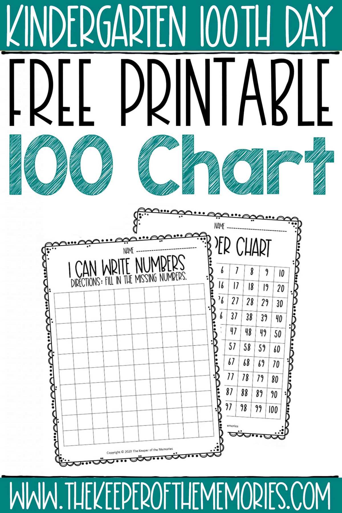 hundreds chart free printable
