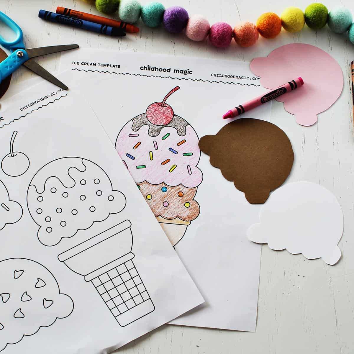 ice cream printable template ice cream printable template