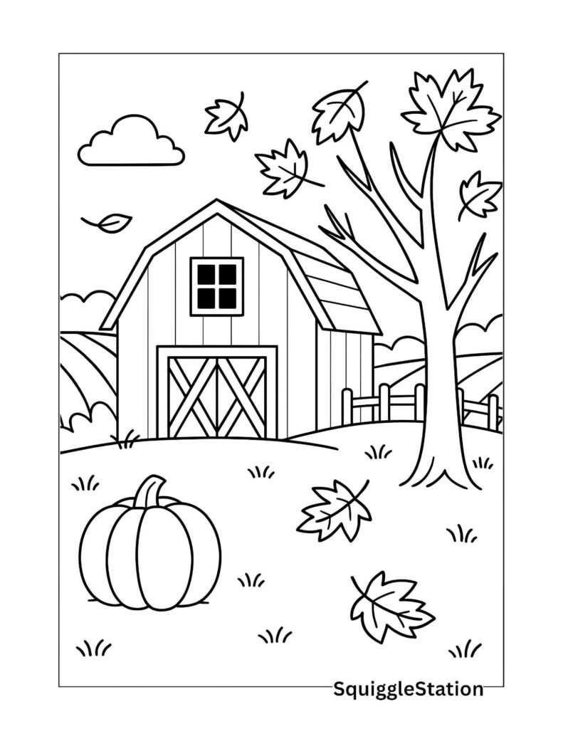 free autumn coloring pages printable