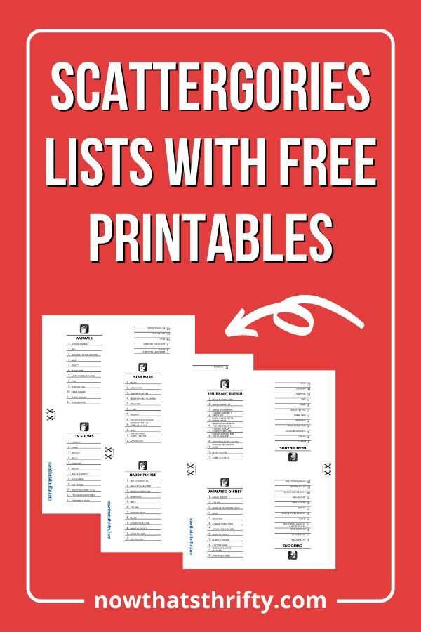 printable scattergories questions
