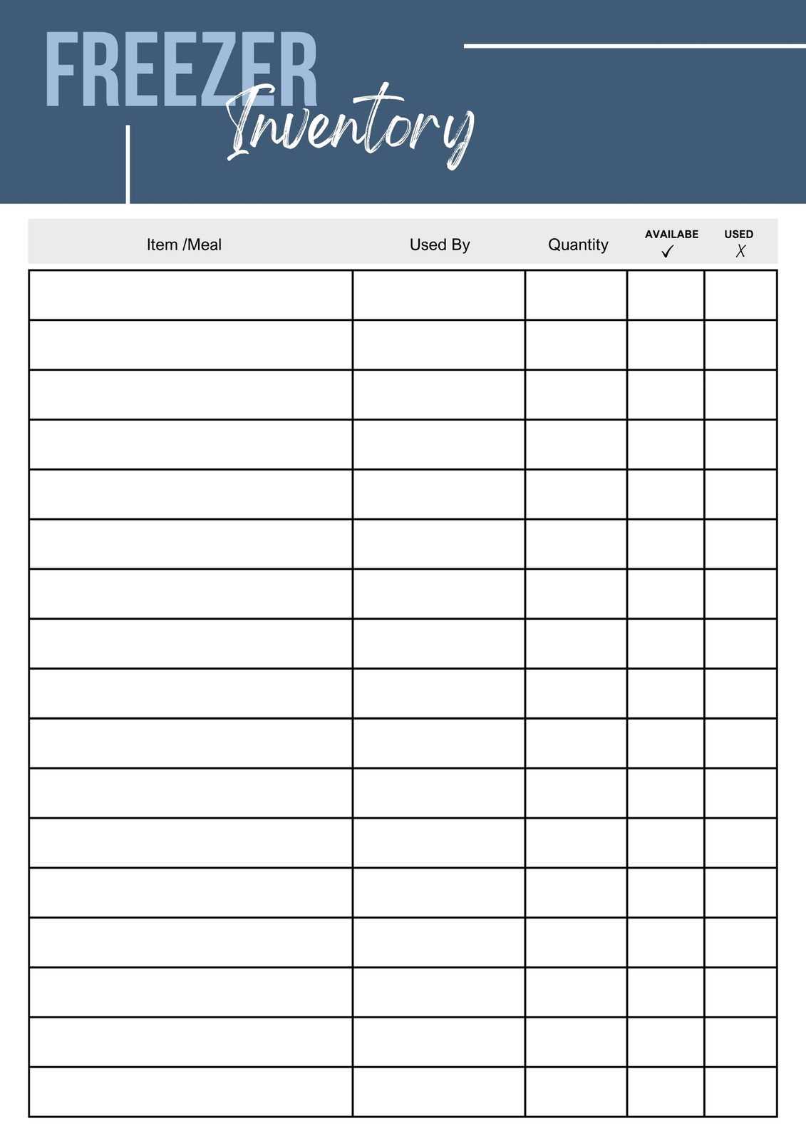 inventory sheet printable