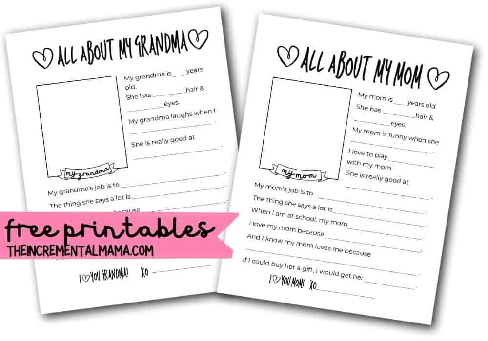 all about my grandma free printable all about my grandma free printable