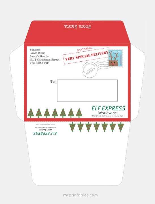 printable envelope from north pole