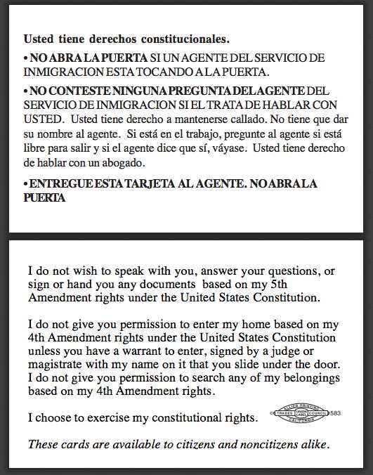 immigration red card printable