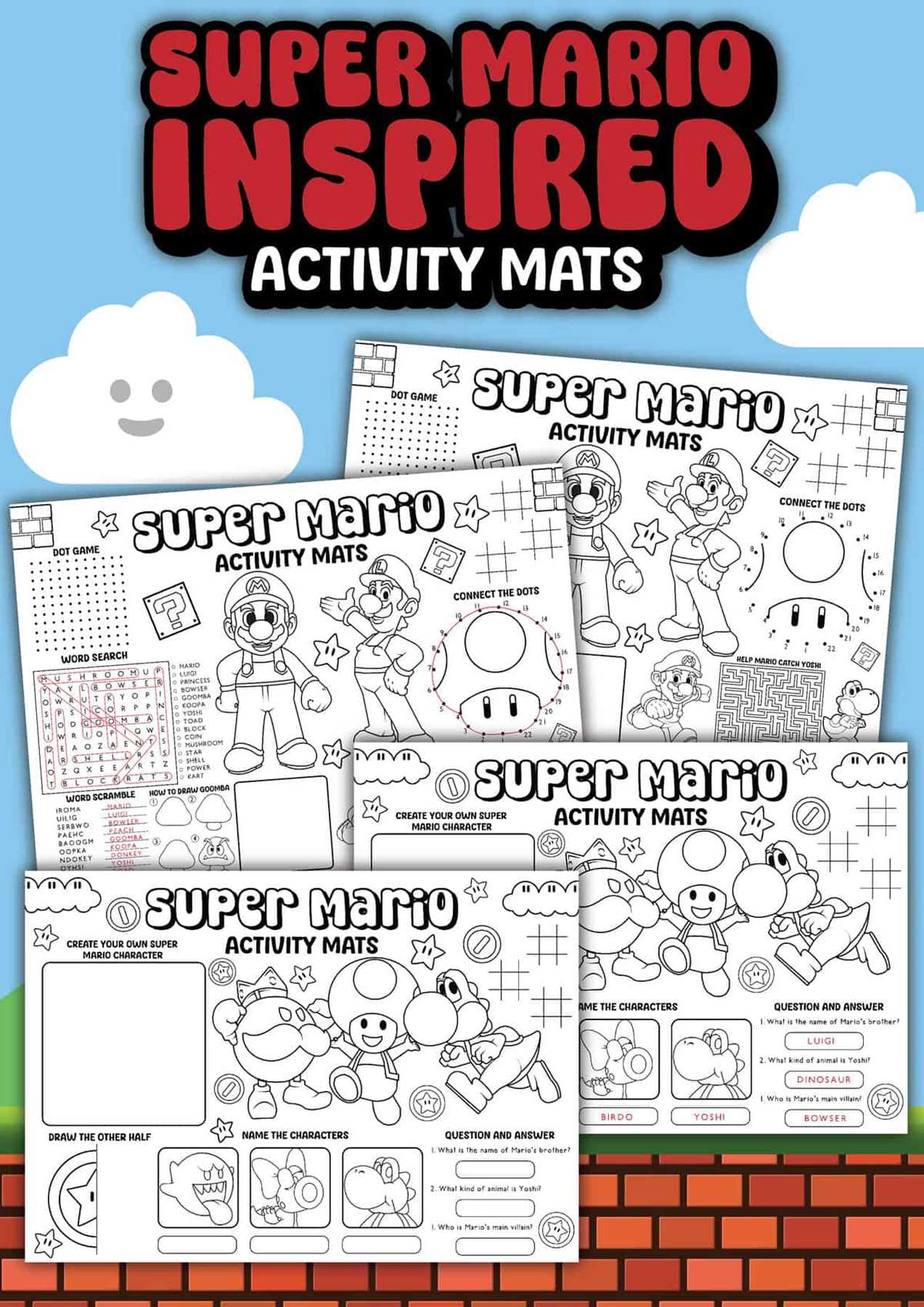 printable mario characters name printable mario characters name